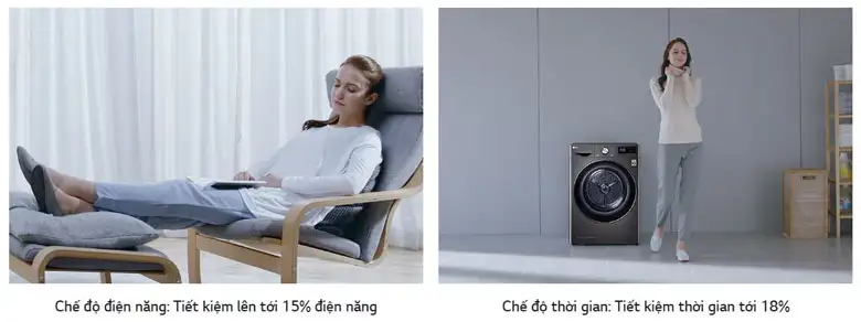 Máy sấy LG DUAL Inverter Heat Pump™ 10.5kg DVHP50P - Chế độ tiết kiệm Eco Hybrid