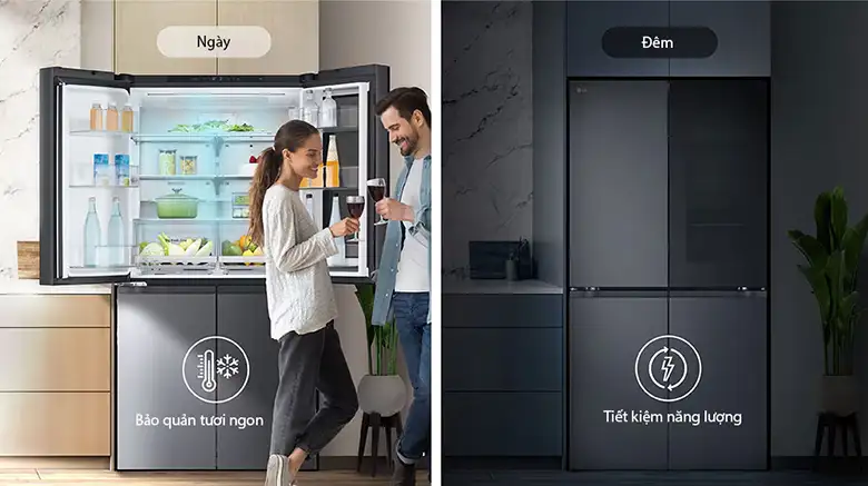 Tủ lạnh French door InstaView LG LFI50BLMAI Smart Learner